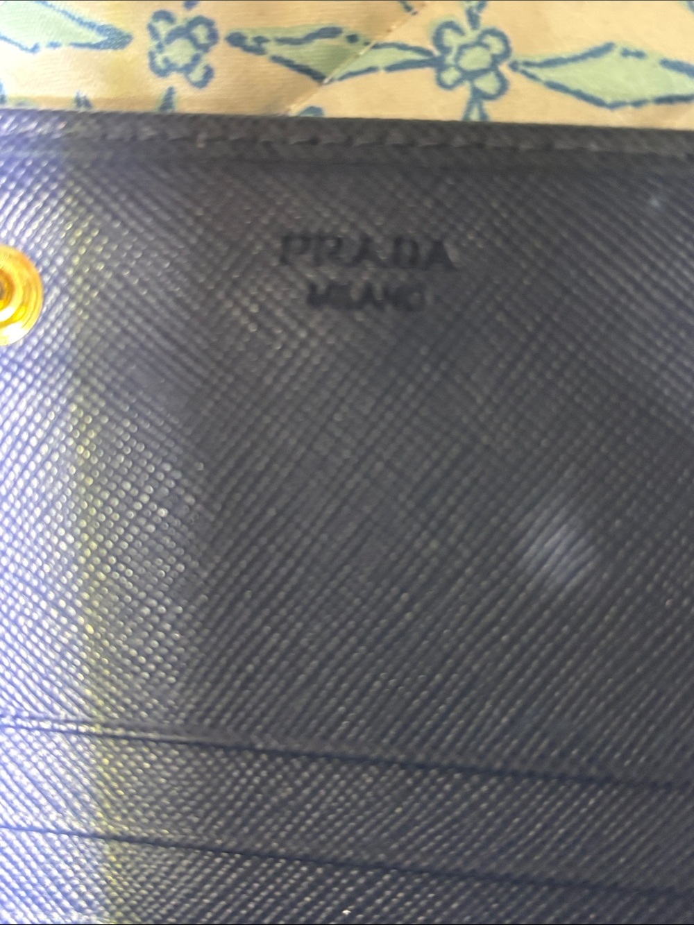 Prada Blue Saffiano Leather Flap Continental Wallet with Gold Logo Heat code 235 - Picture 13 of 13